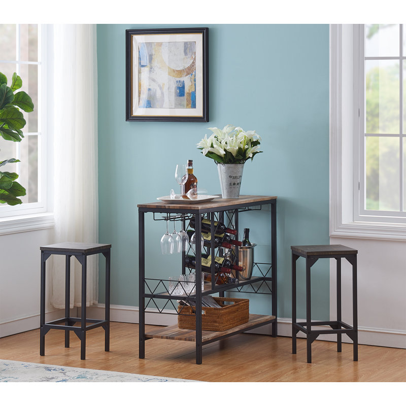 17 Stories Barret 7 Bottle Floor Wine Bottle & Glass Rack & Reviews